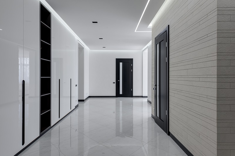 LED Light Strip Ideas For Your Home a White Hallway with LED Light Strips Lining the Ceiling