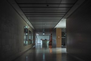 LED Lighting Maintenance Factor Examples Inside View of a Hallway in an Office Building