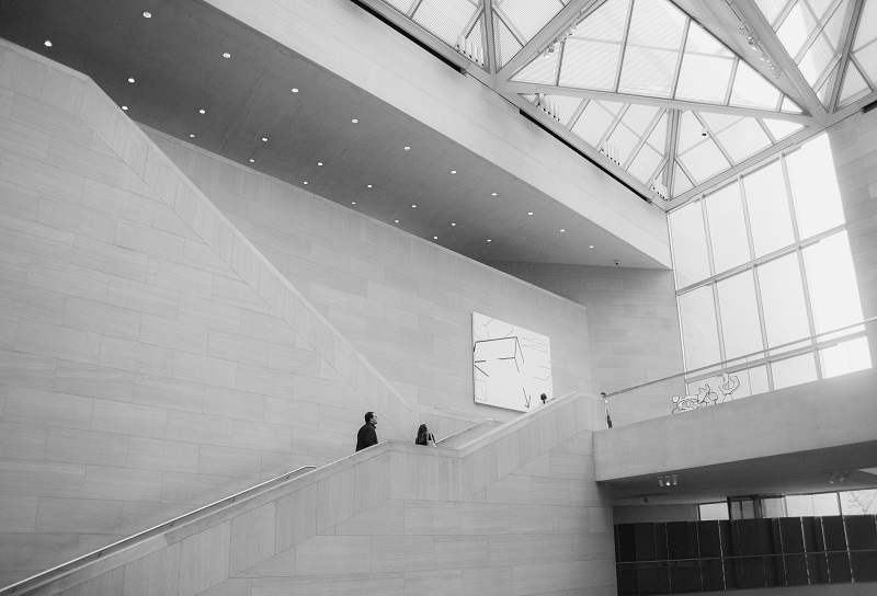 Morris LED Recessed Lighting Options Black and White Photo of a Lobby in an Office Building